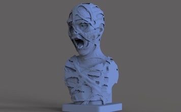 mummy bust halloween monster creature dead undead zombie art sculpture sculptures 3d print model - Mito3D