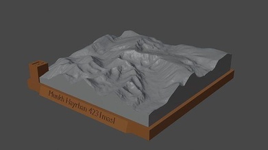 Munkh hayran Montagne paysage volcan terrain environnement nature photogrammétrie élévation dem science 3d print model - Mito3D
