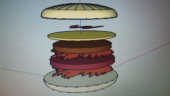 cogumelo hambúrguer real Comida consumível comer jantar restaurante almoço casa cozinha 3d print model - Mito3D