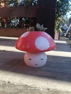 mushroom planrter mushroom planter nature cute pot house decor  3d print model - Mito3D