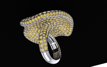 pilz ring diamanten schmuck diamant gold mode schönheit ringe juwel hochzeit männer wertvoll 3d print model - Mito3D