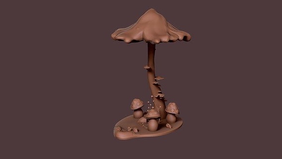 mushrooms art 3dprint zbrush print mushroom sculpt sculptures statue printable mesh 3d print model - Mito3D