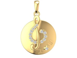 music note pendant 671 jewelry fashion accessories gold diamond man men woman women unisex design fengshui rings 3d print model - Mito3D