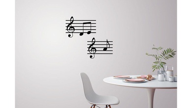 music note wall decoration printing 3d model art decor room furniture indoors artistic home deco signs logos silhouette 3d print model - Mito3D