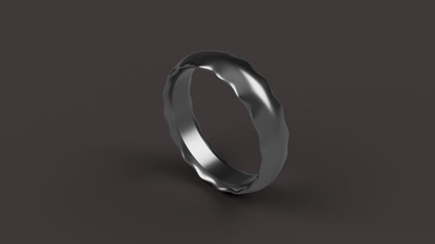 Musik ring Schmuck Metall Silber Stahl bedruckbar ist Gefühle Seele Geist wave Ringe Mode-ring 3d print model - Mito3D