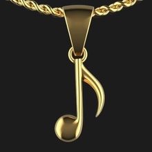 musicale Nota collana pendente gioielleria oro argento musica orecchini squillare melodia stampabile platino splendente prezioso lusso sterlina moda collane 3d print model - Mito3D