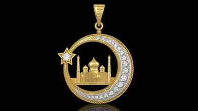 musulman de la mosquée pendentif bijoux l'islam en arabe islamique arabes emirates pendentifs 3d print model - Mito3D