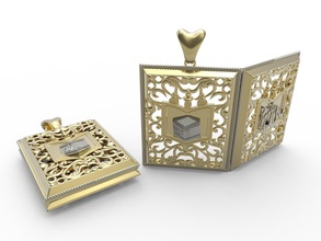 Muslim Anhänger Schmuck Ring Ohrringe 3d Modell weiblich gedruckt Hochzeit Engagement Signet Armband stl Gold Silber Platin Mode elegant Diamant Juwel 3d print model - Mito3D