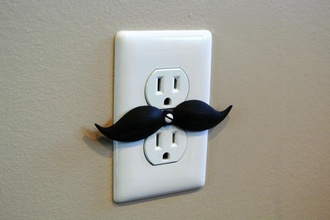 mustache shaped outlet cover house kids decor 3d print model - Mito3D