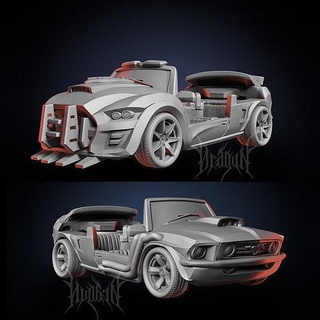 mustang 69 police car zombicide cars board game tabletop miniatures games toys zombie boardgame figurines zombies 3d print model - Mito3D
