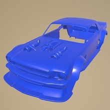 mustang hoonicorne imprimable voiture corps fente 1 10 séparé pièces scalextric tamiya rc miniz robot d'exploration Kyosho axial traxxas micro 24 Jeux 3d print model - Mito3D