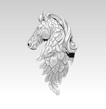 mustang horse wings pendant jewelry head art symbol design body wing silver printable cnc 925 gold best top carving woman man tattoo pendants 3d print model - Mito3D