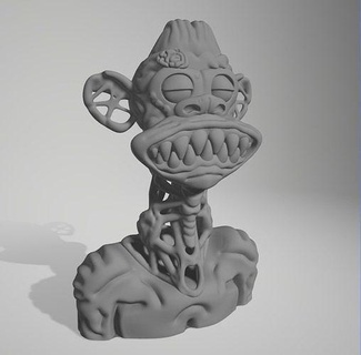 mutante mono busto 3 aburrido bahíac nft cripto bitcoin etéreo eth yate club 3d stl Arte esculturas 3d print model - Mito3D