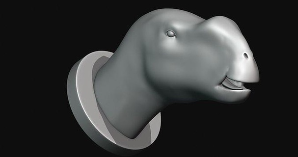 muttaburrasaurus cabeça dinossauro impressão 3d modelo imprimível arte esculturas 3d print model - Mito3D