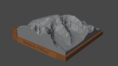 muztagh ata mountain landscape volcano terrain environment nature photogrammetry elevation dem science 3d print model - Mito3D