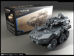 mx6 apc 3d impresión cnxg blindado vehículo juegos juguetes ciencia fi vehiculos juego accesorios 3d print model - Mito3D