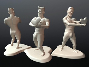 myheart2u sanat erkekler kalp karakter insan adam Sevgililer fbx kalbi heykeller 3d print model - Mito3D