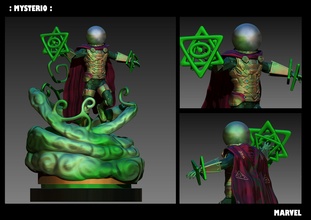 mysterrio 3dmodel vengadores misterio figura hombre arte mcu mavel juguete 3d araña mysterio estatua juegos juguetes 3d print model - Mito3D
