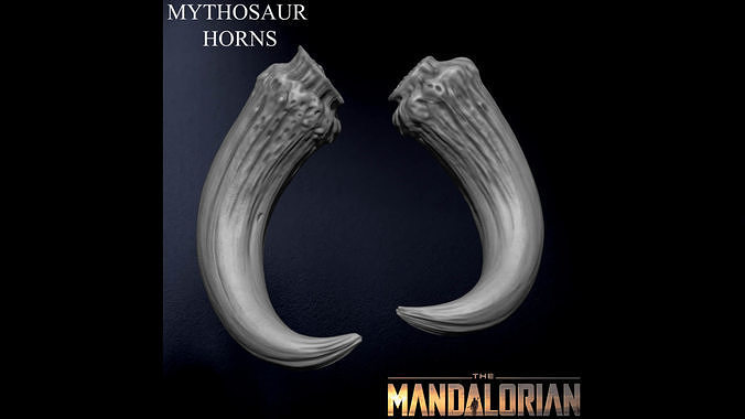 mythosaur horns - mandalorian star wars highly detailed skull starwars yoda grogu thechild scifi mandalore bo katan boba fett rancor mudhorn horn babyyoda games toys 3D print model - Mito3D