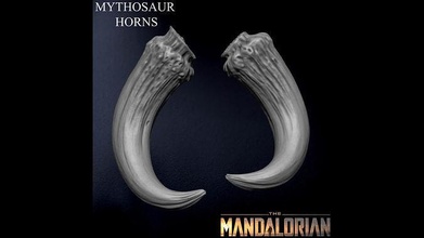 mythosaur horns - mandalorian star wars highly detailed skull starwars yoda grogu thechild scifi mandalore bo katan boba fett rancor mudhorn horn babyyoda games toys 3d print model - Mito3D