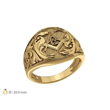 n006 masónico anillo masón illuminati masson oro joyería joya símbolo secreto sociedad moda anillos retro antiguo hombre imprimible 3d print model - Mito3D