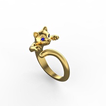 n015 kitten rings set jewelry engagement marriage printable diamond ring cat celebration anniversary precious love luxury birthday valentine romance 3d print model - Mito3D