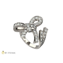 n027 cinta anillo arco joyería joya compromiso oro cumpleaños platino precioso imprimible brillante diamante anillos 3d print model - Mito3D