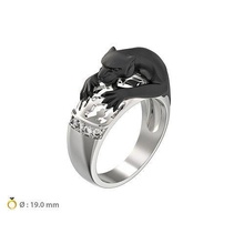 n038 jaguar ring silver jewelry nature panther cat tiger defender gem gold lion wild rings pendants 3d print model - Mito3D