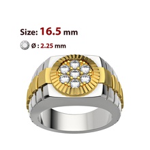 n059 watch style woman ring jewelry gem gold jewellery rings 3d print model - Mito3D