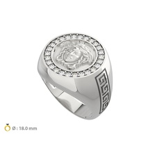 n080 medusa style ring2 ring jewelry rings printable madusa italian fasionable gold gift collection italy 3d print model - Mito3D