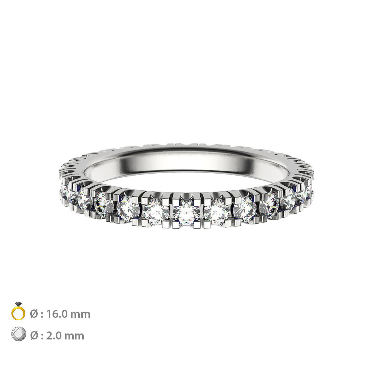 n101 classico nozze squillare ethernity regalo moda gioielleria gemme gemma diamante brillante oro argento anelli etincelle 3D print model - Mito3D