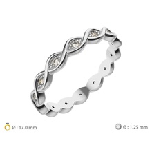 n159 Boda anillo infinito ola gemas banda joyería joya anillos matrimonio imprimible uartier 3d print model - Mito3D