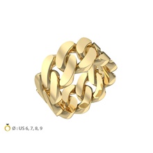 n165us t01 10mm cubano anillo cadena Cuba cuerda imprimible trenzado joyería joya Moda elegante anillos 3d print model - Mito3D