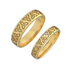 n172 celtik mariage bandes bande bague irlandais style trinité nœud symbole imprimable bijoux mode cadeau mariée ensemble anneaux 3d print model - Mito3D