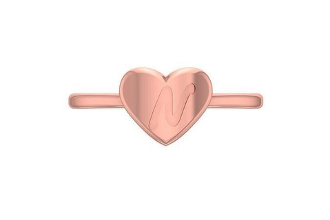 n alphabet heart ring 3dm stl obj fbx render details diamond jewelry initials initial xletterring gold unique rose white printable jewellery rings fashion font letter pendants 3d print model - Mito3D