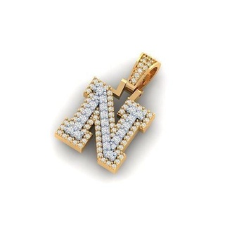 double couche diamant pendentif lettre alphabet imprimable Police caractère Langue bijoux stl rendu rendre 3dmodels bague pendentifs initiale tonnelier chaîne 3d print model - Mito3D