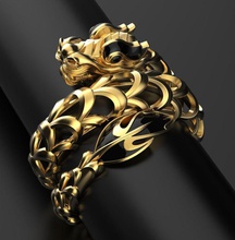 naga ejderha yüzük mücevher vahşi parlak doğal Gümüş altın sterling gençlik bahar emaye sanat zarif takı lüks 3d print model - Mito3D