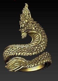 naga ring gold silver snake sterling art jewelry diamond engedmend witding fashion rings gem 3d print model - Mito3D