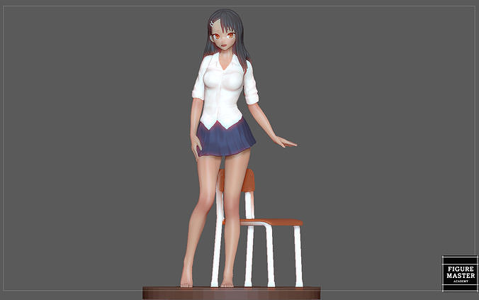 Nagatoro Senpai Şirin kız oyun anime karakter Sanat heykeller 3D print model - Mito3D