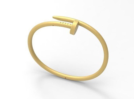 nail bracelet bangle woman man gold silver jewelry fashionable beauty printable platinum bracelets 3d print model - Mito3D