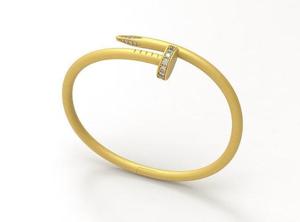 uña pulsera brazalete mujer hombre Roca joya oro plata imprimible acero Moda puertas lujo hermoso joyería esposas 3d print model - Mito3D