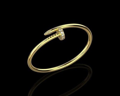 tırnak bilezik 16 boyut n84 bilezikler çiviler bileziği altın takı elmas marka mücevher yazdırılabilir vidalamak hazır baskı Yazdır Brendi 3d print model - Mito3D