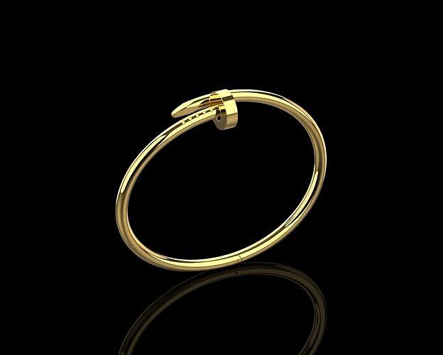nail bracelet 17 size n111 braclet braclets nails gold jewelry bracelets diamond brand jewellery printable screw readyprint print ready brandy ring 3D print model - Mito3D