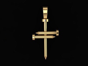 tırnak çapraz kolye takı mücevher elmas düğün dini Tanrı isa KADIN kadın erkek akım tasarım moda lüks katedral 3d print model - Mito3D