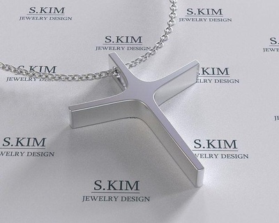 Nagel Kreuz druckbar 3d Modell Design cnc Mahlen Ring Ohrring Juwel Gold Silber Anhänger Schmuck Halskette 3d print model - Mito3D