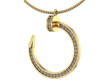 nail necklace new design gold fashion screw elegant stylish stone jewelry necklaces 3d print model - Mito3D
