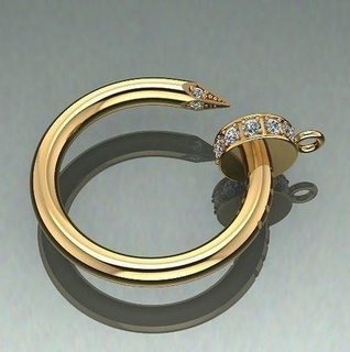 nail pendant model 1674 ring earrings kolco sergi dlya pechati 3dmodel printable sterling fashion silver engagem platinum jewellery engagement jewel jewelry pendants 3d print model - Mito3D