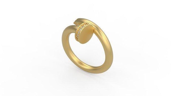 Nagel Ring Liebe Gold Juwel Schmuck Silber druckbar Diamant Frau Mode Hochzeit Solitär Saphir Rubin Ringe 3d print model - Mito3D