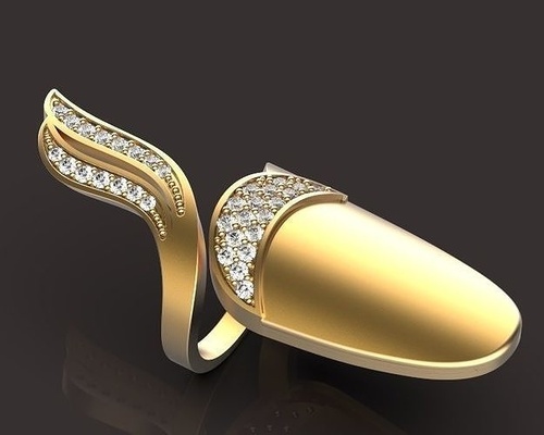 chiodo squillare argento stampabile oro sterlina engagement dito diamante fidanzamento nozze gioielleria cad moda bellezza mano rinoceronte bianca anelli 3d print model - Mito3D