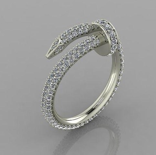 nail ring 3d print model jewelry jewellery wedding diamond rings engagement printable fashion sterling jewel gold beauty platinum silver 3d print model - Mito3D